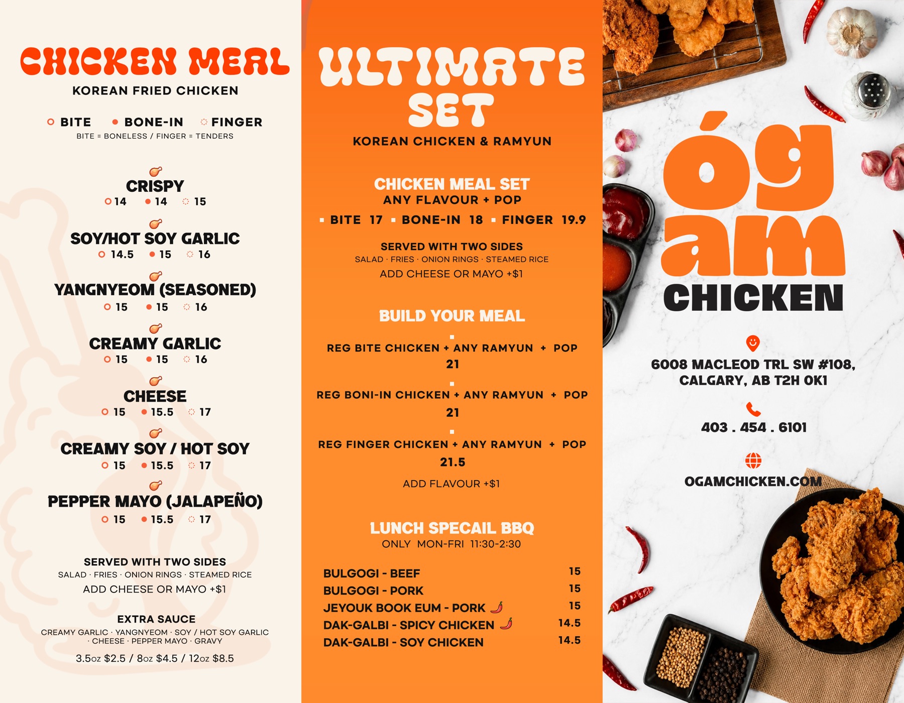 Ogam Chicken menu, page 1